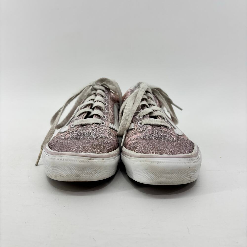Vans Girls Size 3.5 US Juniors Pink Glitter Lace Up Casual Sneakers - Picture 6 of 14